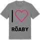 Mid Heather Gray t-shirt med Jag älskar Röaby t-shirt stort tryck
