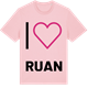 Pink Cotton t-shirt med Jag älskar Ruan t-shirt stort tryck