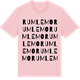 Pink Cotton t-shirt med Rumlemo ordlek t-shirt