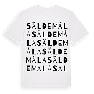 Säldemåla ordlek t-shirt – ekologisk bomull t-shirt från Pinshirt