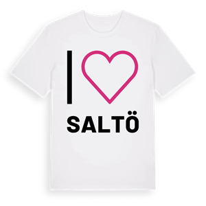 Jag älskar Saltö t-shirt stort tryck – ekologisk bomull t-shirt från Pinshirt