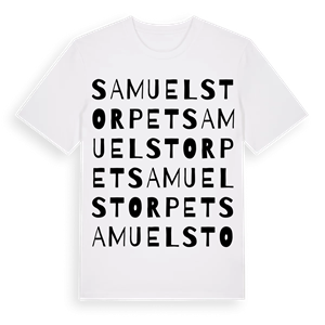 Samuelstorpet ordlek t-shirt – ekologisk bomull t-shirt från Pinshirt
