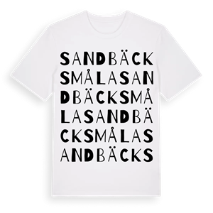 Sandbäcksmåla ordlek t-shirt – ekologisk bomull t-shirt från Pinshirt