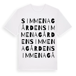 Simmenagården ordlek t-shirt – ekologisk bomull t-shirt från Pinshirt