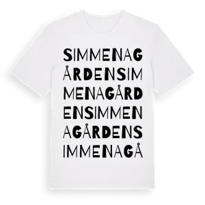 Simmenagården ordlek t-shirt – ekologisk bomull t-shirt från Pinshirt