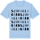 Blue Soul t-shirt med Sjuhalla gård ordlek t-shirt
