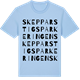 Blue Soul t-shirt med Skepparstigsparkeringen ordlek t-shirt