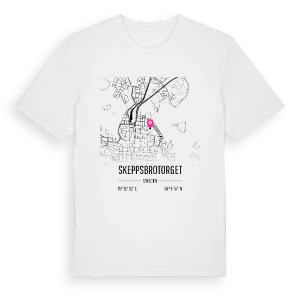 Skeppsbrotorget karta t-shirt – ekologisk bomull t-shirt från Pinshirt