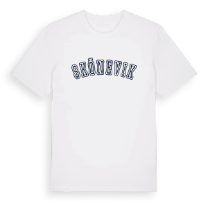 Skönevik college t-shirt – ekologisk bomull t-shirt från Pinshirt