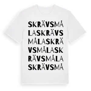 Skrävsmåla ordlek t-shirt – ekologisk bomull t-shirt från Pinshirt