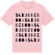 Pink Cotton t-shirt med Skrubbeboda ordlek t-shirt