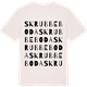 Vintage White t-shirt med Skrubbeboda ordlek t-shirt