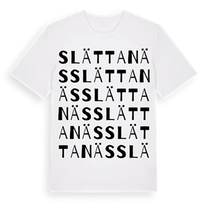 Slättanäs ordlek t-shirt – ekologisk bomull t-shirt från Pinshirt