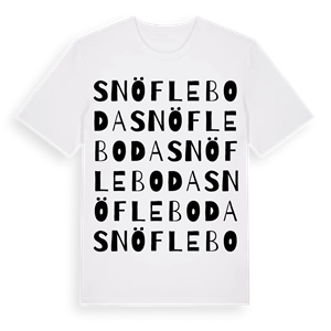 Snöfleboda ordlek t-shirt – ekologisk bomull t-shirt från Pinshirt