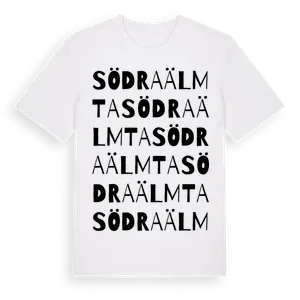 Södra Älmta ordlek t-shirt – ekologisk bomull t-shirt från Pinshirt