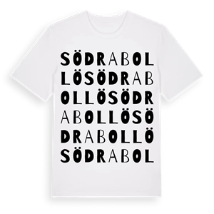 Södra Bollö ordlek t-shirt – ekologisk bomull t-shirt från Pinshirt