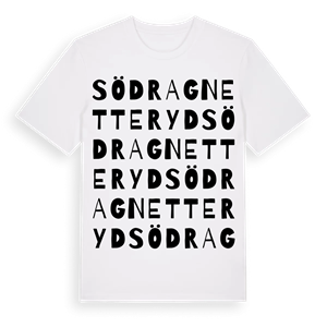Södra Gnetteryd ordlek t-shirt – ekologisk bomull t-shirt från Pinshirt