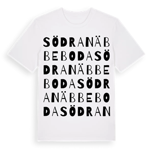 Södra Näbbeboda ordlek t-shirt – ekologisk bomull t-shirt från Pinshirt