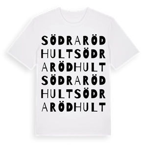 Södra Rödhult ordlek t-shirt – ekologisk bomull t-shirt från Pinshirt