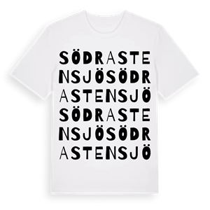 Södra Stensjö ordlek t-shirt – ekologisk bomull t-shirt från Pinshirt