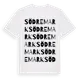 White t-shirt med Södre Mark ordlek t-shirt