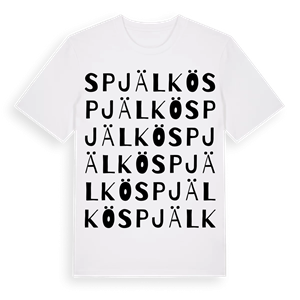 Spjälkö ordlek t-shirt – ekologisk bomull t-shirt från Pinshirt