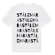 White t-shirt med Stålemara ordlek t-shirt