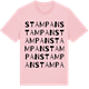 Pink Cotton t-shirt med Stampan ordlek t-shirt