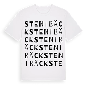Stenibäck ordlek t-shirt – ekologisk bomull t-shirt från Pinshirt