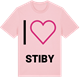 Pink Cotton t-shirt med Jag älskar Stiby t-shirt stort tryck
