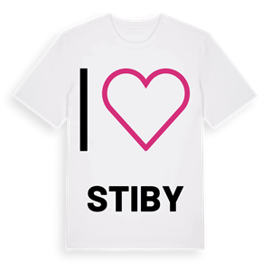 Jag älskar Stiby t-shirt stort tryck – ekologisk bomull t-shirt från Pinshirt