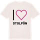 Vintage White t-shirt med Jag älskar Stolpön t-shirt stort tryck
