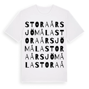 Stora Årsjömåla ordlek t-shirt – ekologisk bomull t-shirt från Pinshirt