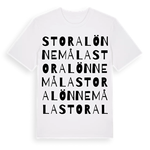 Stora Lönnemåla ordlek t-shirt – ekologisk bomull t-shirt från Pinshirt