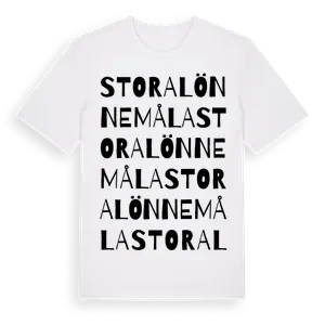 Stora Lönnemåla ordlek t-shirt – ekologisk bomull t-shirt från Pinshirt