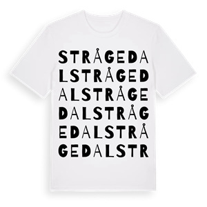 Strågedal ordlek t-shirt – ekologisk bomull t-shirt från Pinshirt