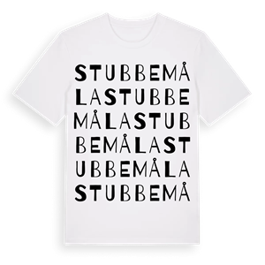 Stubbemåla ordlek t-shirt – ekologisk bomull t-shirt från Pinshirt