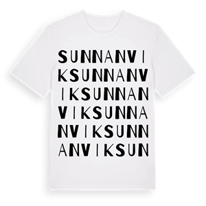 Sunnanvik ordlek t-shirt – ekologisk bomull t-shirt från Pinshirt