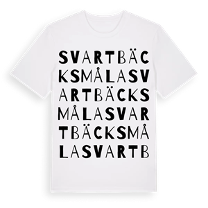 Svartbäcksmåla ordlek t-shirt – ekologisk bomull t-shirt från Pinshirt