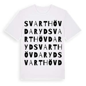 Svarthövdaryd ordlek t-shirt – ekologisk bomull t-shirt från Pinshirt