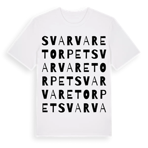 Svarvaretorpet ordlek t-shirt – ekologisk bomull t-shirt från Pinshirt