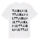 White t-shirt med Tjurkhult ordlek t-shirt
