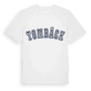 Tombäck college t-shirt – ekologisk bomull t-shirt från Pinshirt