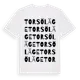 White t-shirt med Torsö Läge ordlek t-shirt