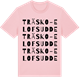 Pink Cotton t-shirt med Träsko-Elofs Udde ordlek t-shirt