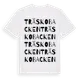 White t-shirt med Träskobacken ordlek t-shirt