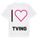 White t-shirt med Jag älskar Tving t-shirt stort tryck