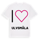 White t-shirt med Jag älskar Ulvsmåla t-shirt stort tryck