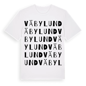 Väbylund ordlek t-shirt – ekologisk bomull t-shirt från Pinshirt