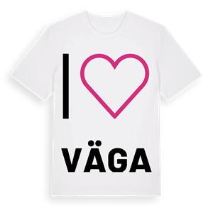 Jag älskar Väga t-shirt stort tryck – ekologisk bomull t-shirt från Pinshirt
